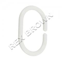Shower Curtain Ring-Snap On White - Bulk Pack 20pcs