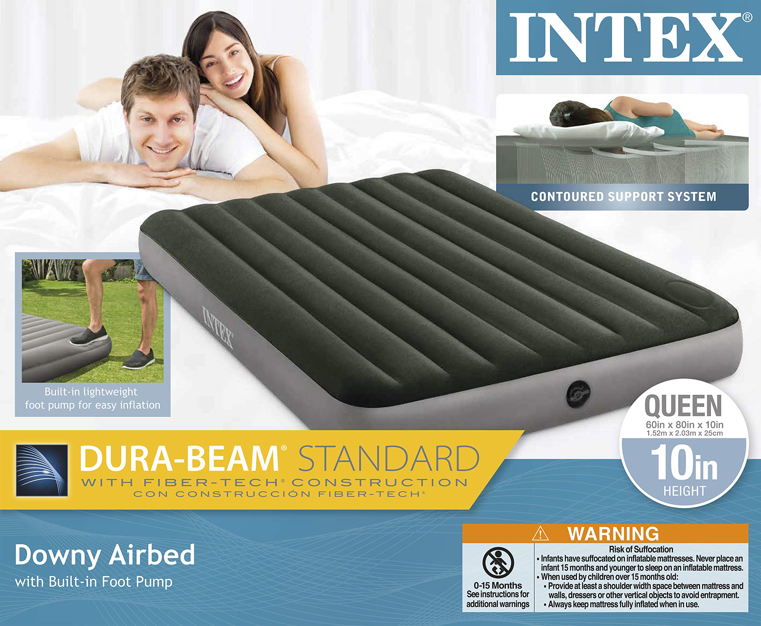 Single Inflatable Air Bed With Built-In Foot Pump image