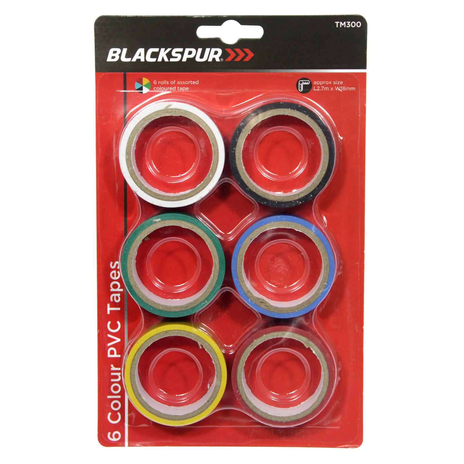 Blackspur 6 Rolls Of Pvc Tape image