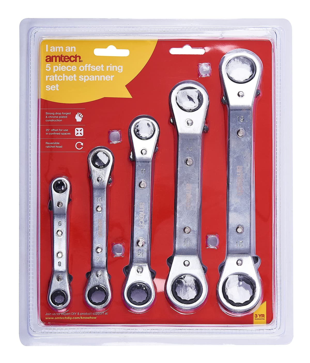 Am-Tech 5Pc Offset Ratchet Ring Nrech K1525