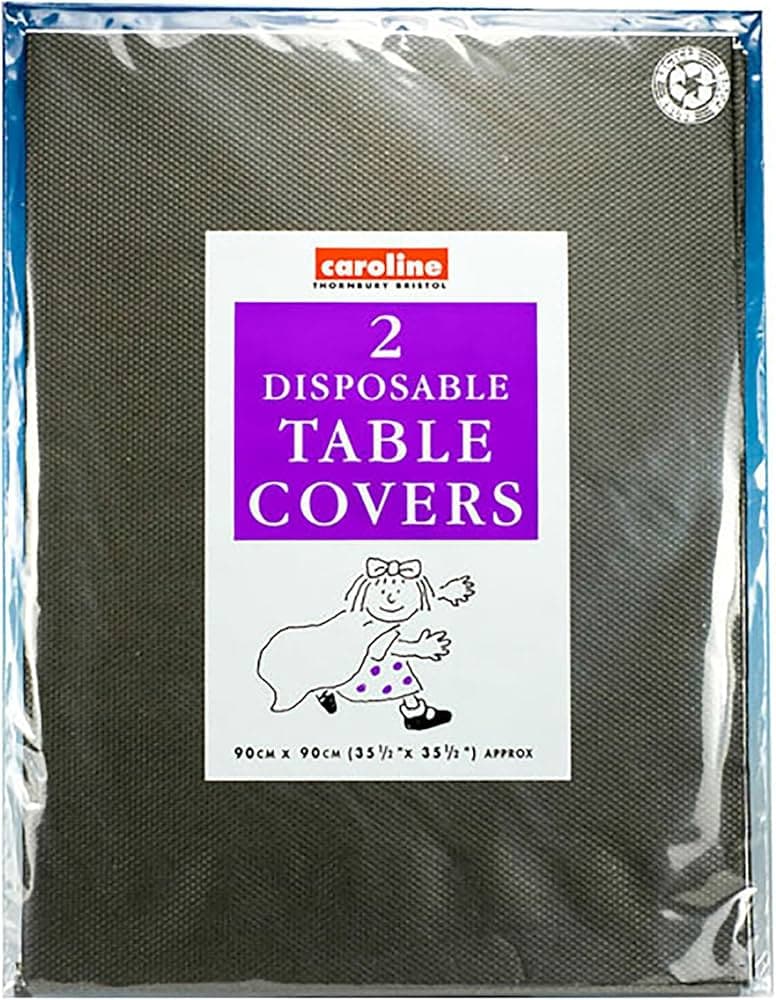Caroline Disposable  Table Cover Black pk2  90cmx90cm
