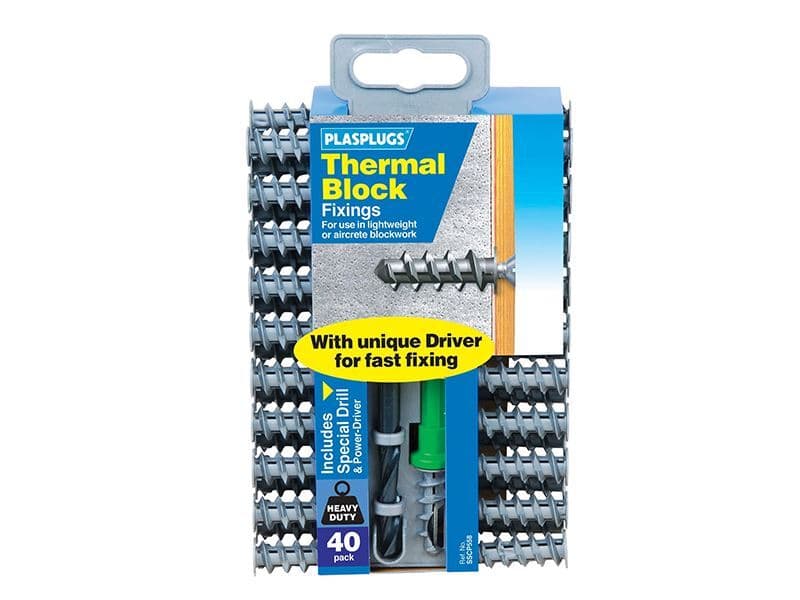 Plasplugs Thermal Block Fixings Pk40 (SSCP558)