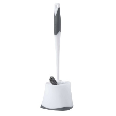 White Corner Toilet Brush Holder image