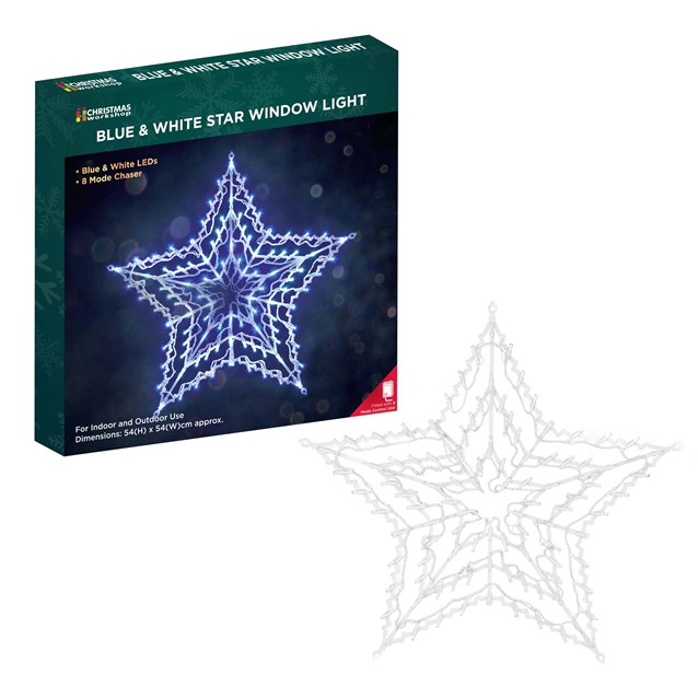 BENROSS Blue & White Star Window Silhouette image