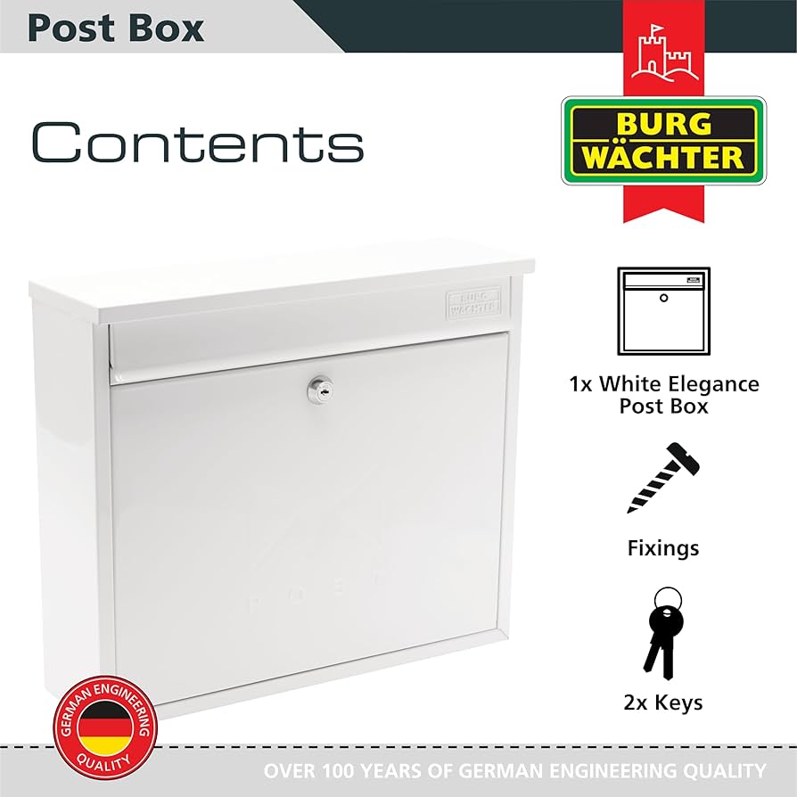 Sterling Elegance Post Box White image