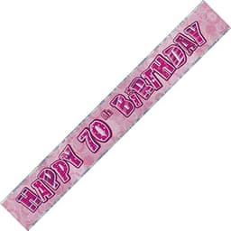 Unique Party Pink Glitz 70 Prism Bannr-12ft 1