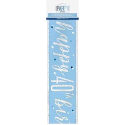 Unique Party Blue Glitz 40 Prism Bannr 12ft 1