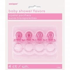 Unique Party 4 Pacifier 2'' Pink Crystl Fav