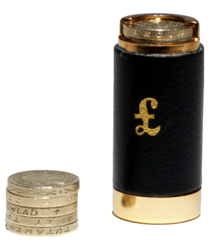 Pound Coin Holder Covered With Leather In Plastic (GHS8605) image