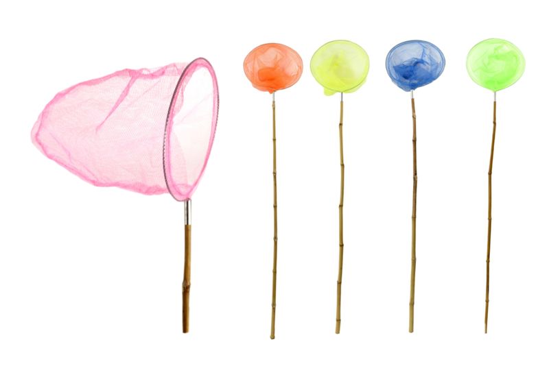 Kandy Toys Bamboo Fishing Net 110cm X 20cm Neon Net Assorted image