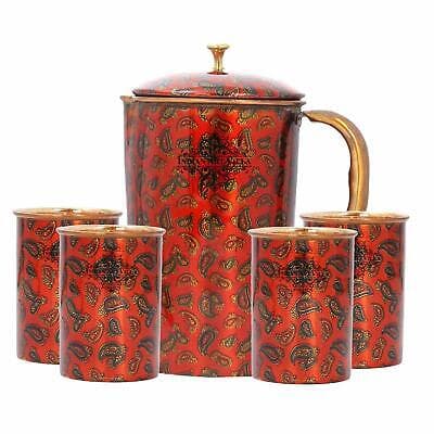 Printed Jug & Lid + 4 Glasses