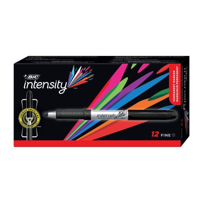 Bic Black Permanent Markers Box of 12 image