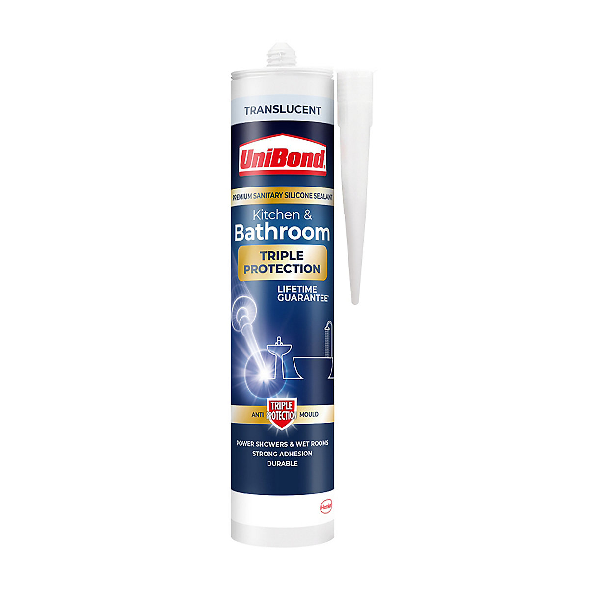 UniBond Anti Mould Triple Protection Shower Kitchen Bathroom White 300ml image
