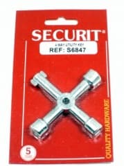 Securit 4 Way Utility Key Zp (14.5cmx8.4cm)