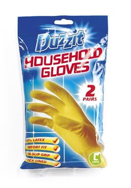 151 Duzzit  Household Gloves Large 2pk 1