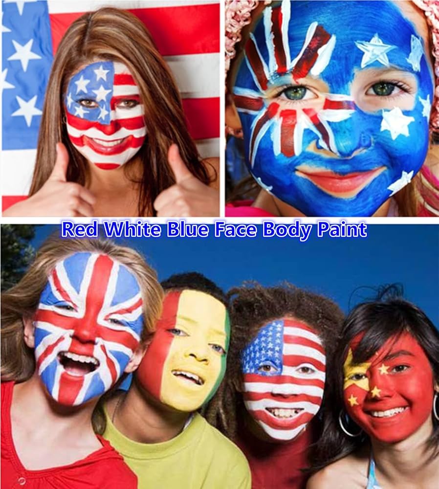 Kandy Toys 3 Colour Face Paint With Applicator - Red/white/blue image