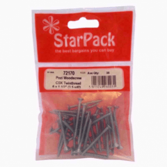 Star Pack Woodscrew Pozi Twinthread Csk Bzp 6x1.1/2 (3.5x40)(72170)