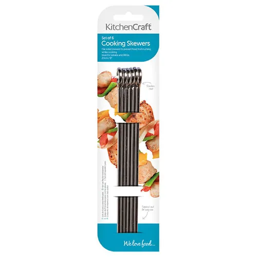 Kitchen Craft Flat Sided 20cm Skewers 6pc image