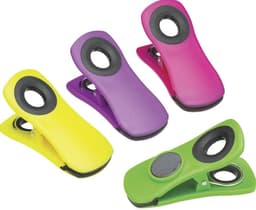 Kitchen Craft Magnetic Memo Clips 4pk Rubber Grips Asst. Col. 1