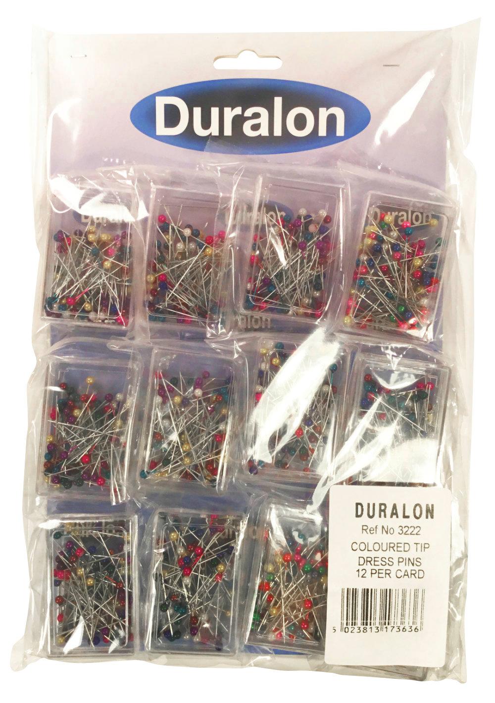 Duralon Coloured Tip Dress Pins Card of 12  (3222) image