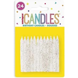 Unique Party 24 Spiral Birthday Candle  White 1