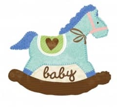 Super Shape Packaged Foil Balloon : Baby Blue Rocking Horse