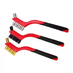 Am-Tech 3pc 7" Two Tone Soft Grip Mini Wire Brush S3535 1