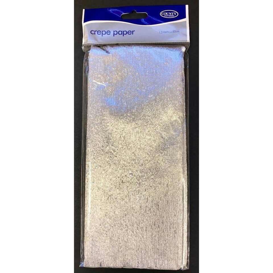 County Silver Metallic Crepe Paper image