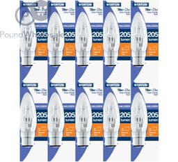 STATUS  18w = 25w Halogen Candle Bc Clear 1pk 1
