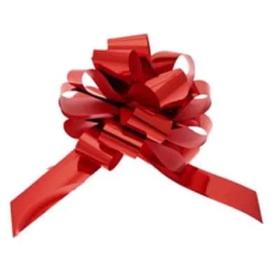 Charm Pull Bows 50MM x 20pcs: RED METALLIC