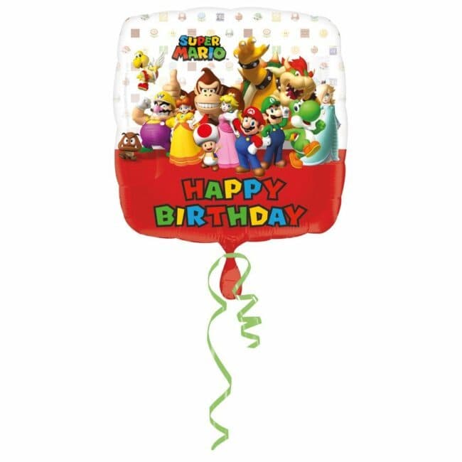 Super Mario Bros Happy Birthday Standard Foil Balloons S60
