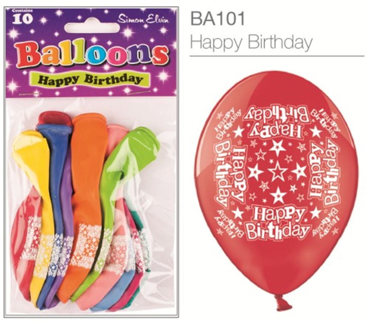 SE Happy Birthday Printed Balloons