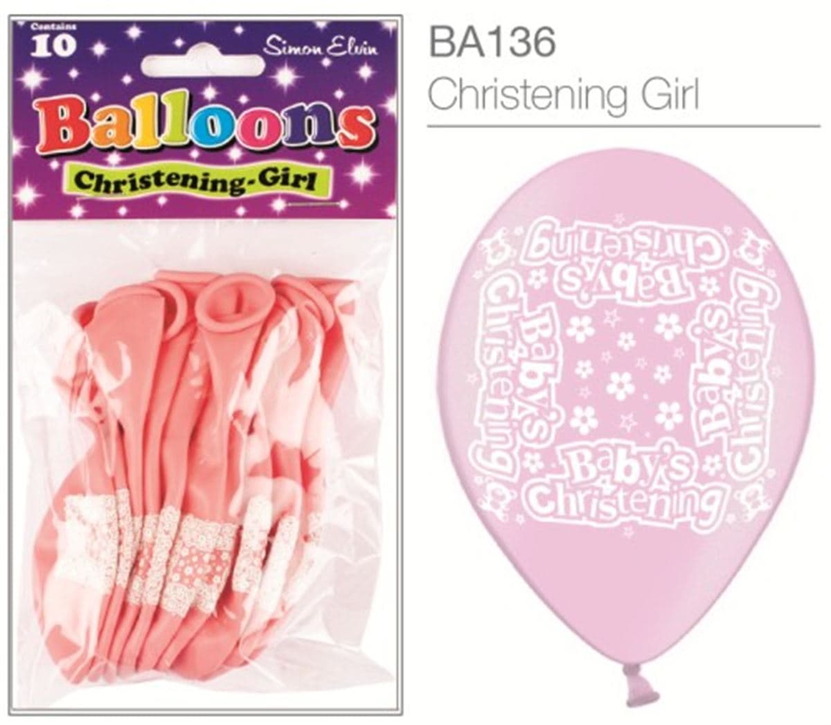 SE Christening Girl Printed Balloons