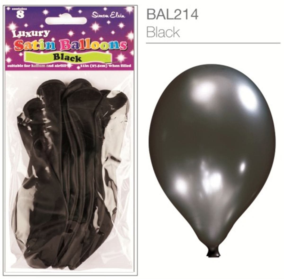 SE Satin Black Luxury Satin Balloons