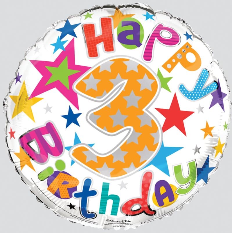 SE Age 3 Unisex Foil Balloons