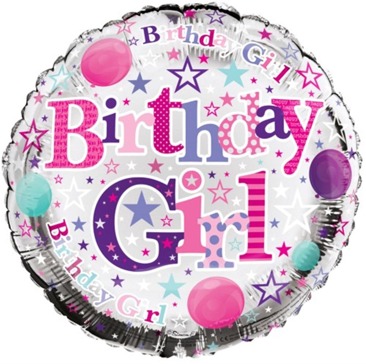 SE Happy Birthday - Girl Foil Balloons