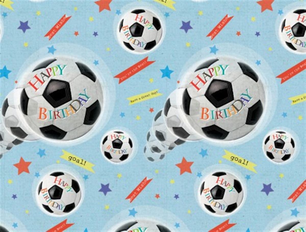 SE Gift Wrap - Happy Birthday, Football Design