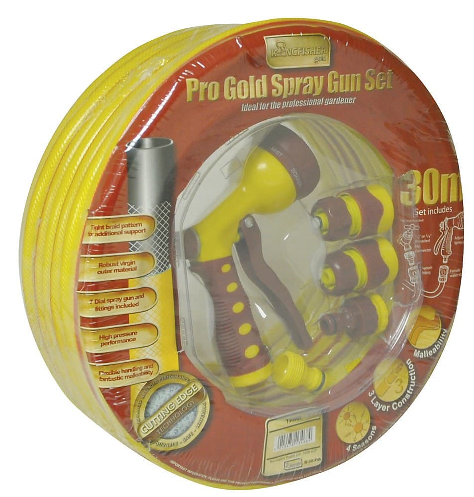 KingfisherGarden Pro 30m Hose and Spray Gun Set