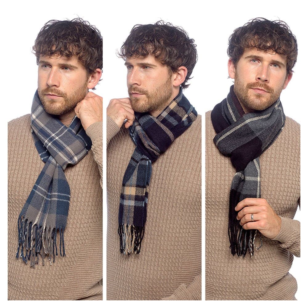 MENS CHECKED SCARF