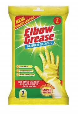 151 ELBOW GREASE SUPER STRONG
RUBBER GLOVE LARGE 1PK