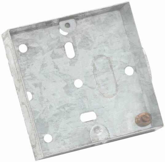 EAGLE SINGLE GANG ZINC PLATED METAL BACK BOX (MOUNTING DEPTH (MM) 16