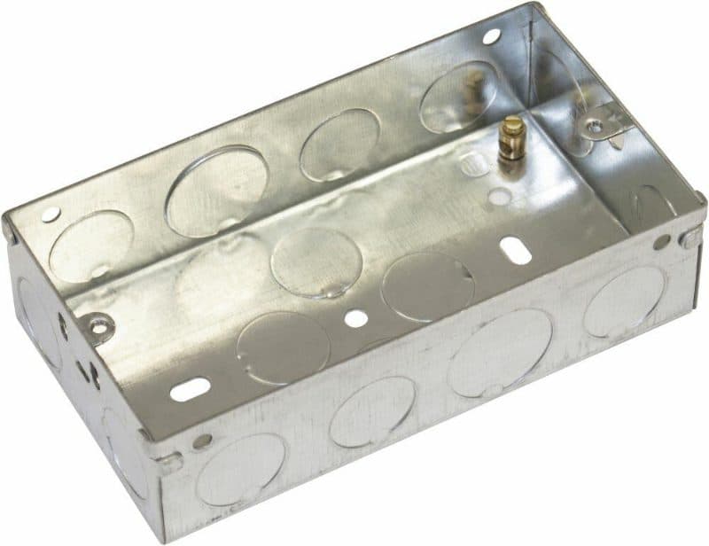 EAGLE TWO GANG ZINC PLATED METAL BACK BOX (MOUNTING DEPTH (MM) 35