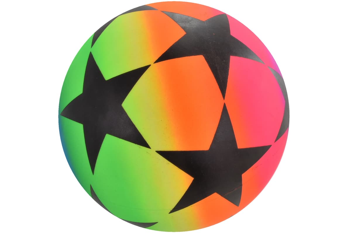 Kandy Toys 9" Large Stars Neon Ball Deflated - Net Bag
