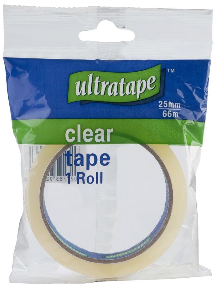 25mm x 66m clear tape 1RL