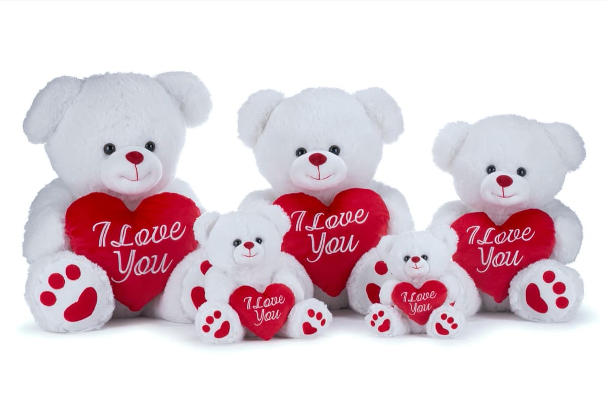 10.5"/27CM WHITE BEAR WITH HEART