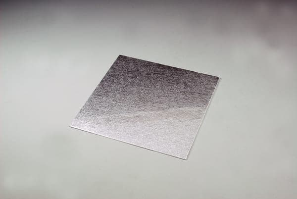 10" SQUARE EMB CAKE BOARD 1.7MM SIL STS10. PACK OF 5