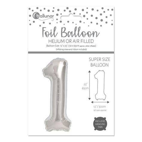 NUMBER 1 SILV FOIL BALLOON 25"/65CM