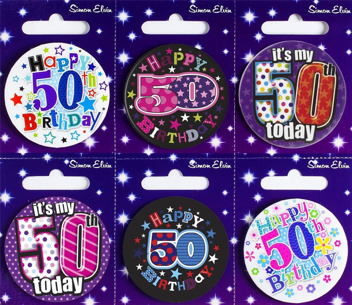 SE Age 50 - S Mixed Sm Round Badges