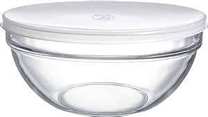 STACK GLASS BOWL W/LID 14CM