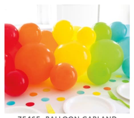 Unique Party Balloon Garland Table Runner with Confetti Cutouts